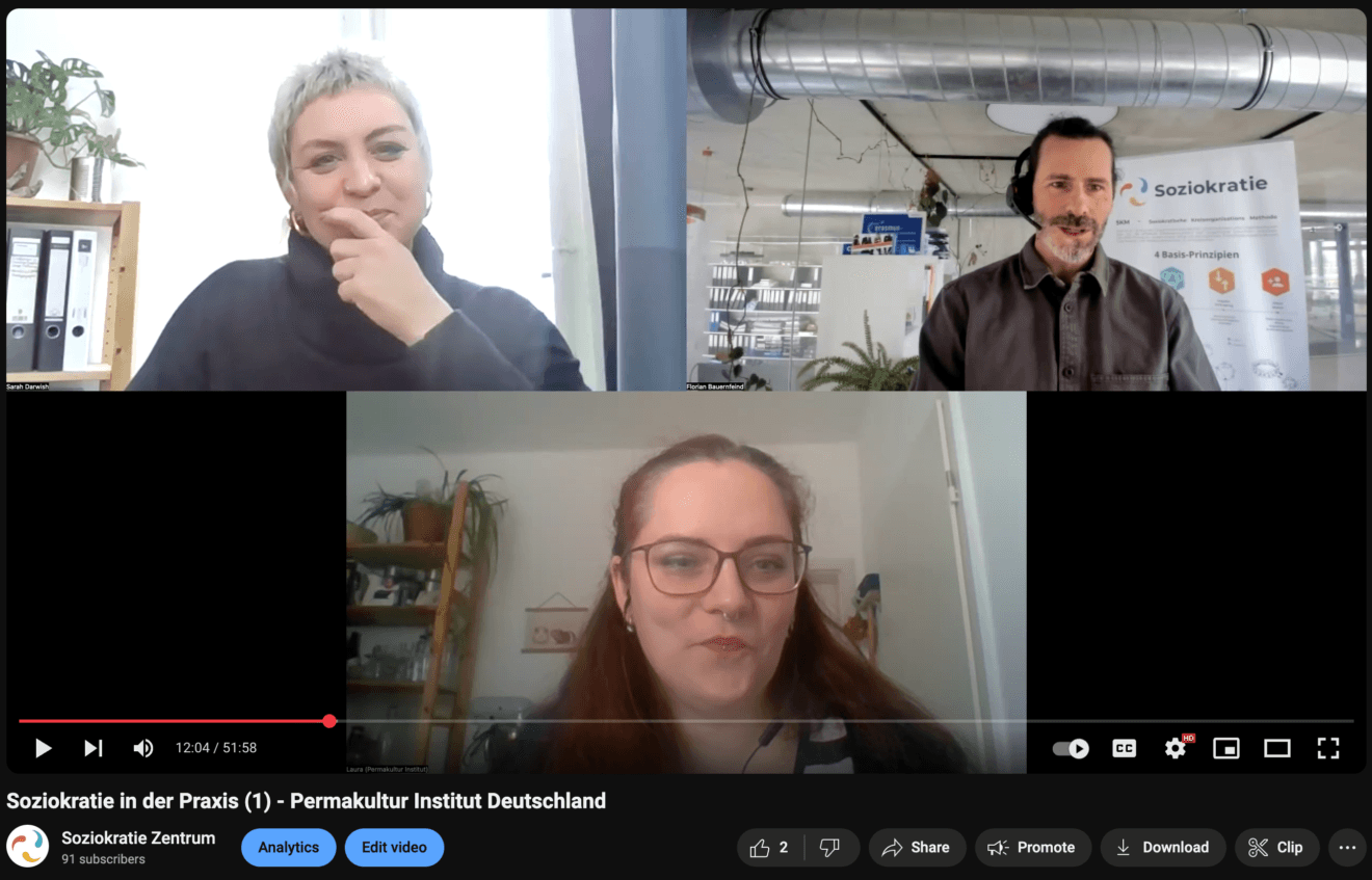 Videopodcast Soziokratie in der Praxis - Permakultur Institut Deutschland